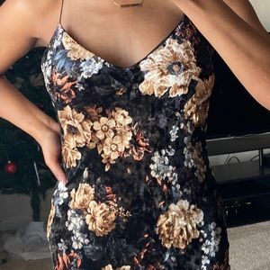Black Floral Print Dress